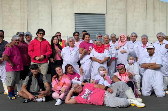 Wiri Tio Team celebrate Pink Shirt Day